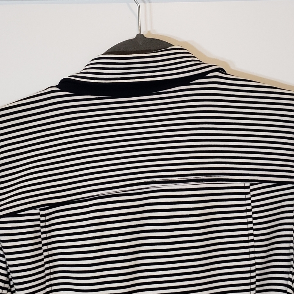 Cabi Womens Life Jacket Blazer Black & White Striped Size Small Stretch - Picture 13 of 16